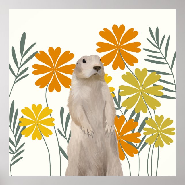 Niedliche Blume aus Gelb und Orange Poster (Vorne)