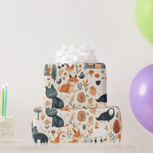 Niedliche Blume beherbergen Tiere Umschlagpapier Geschenkpapier
