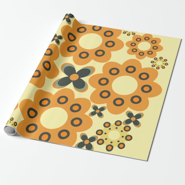 niedliche Blume Blatt Muster 8 Geschenkpapier (Ungerollt)