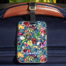 Niedliche Blume Blätter blaues Monogramm-Muster