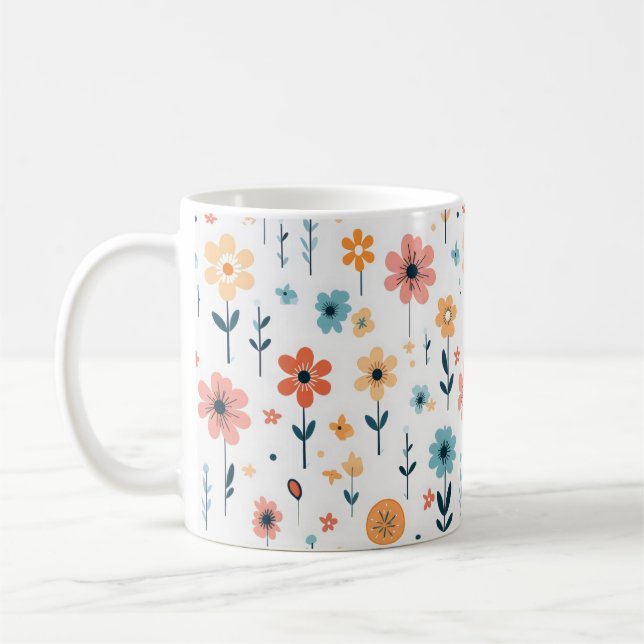 Niedliche Blume Blumenmuster Kaffeetasse (Links)
