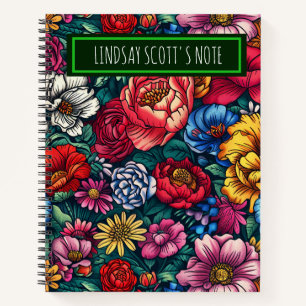 Niedliche Blume Bouquet Individuelle Name Journal Notizbuch