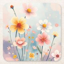 Niedliche Blume Dreamy Digital Painting Untersetze