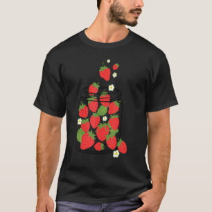 Niedliche Blume Erdbeeren Jar Strawberry Frucht T-Shirt