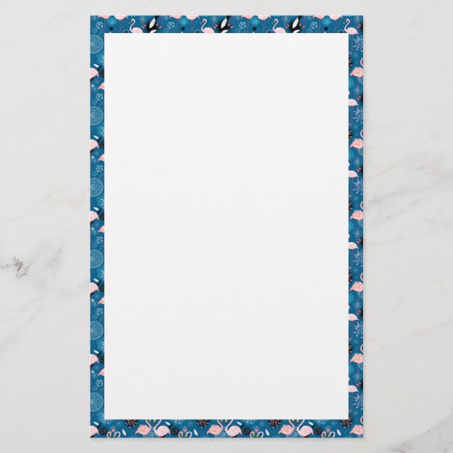 Niedliche Blume Flamingos Briefpapier (Vorderseite)