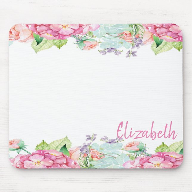 Niedliche Blume für Wasserfarben - Personalisiert Mousepad (Vorne)
