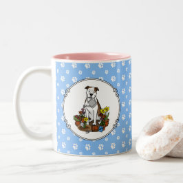 Niedliche Blume Gardener Pit Bull (lt brindle whit Zweifarbige Tasse