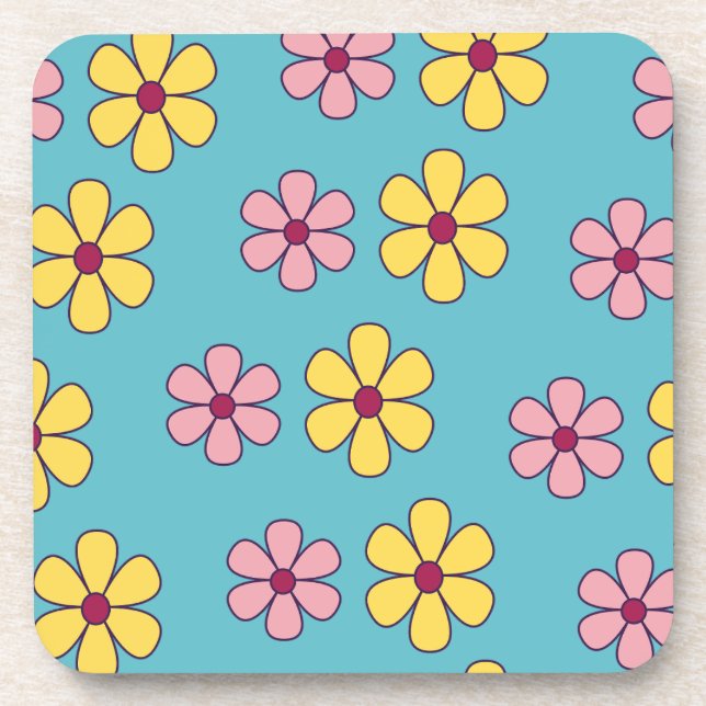 Niedliche Blume Getränkeuntersetzer (Vorderseite)