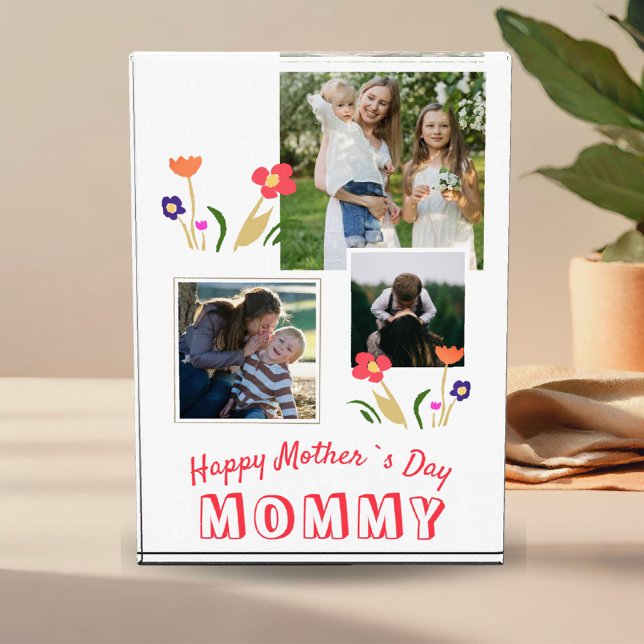 Niedliche Blume glücklich Muttertag 3 Fotoblock (Von Creator hochgeladen)