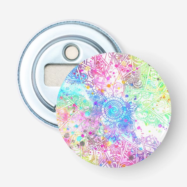 Niedliche Blume handgezeichnetes Design Aquarellfa Flaschenöffner (Vorderseite)