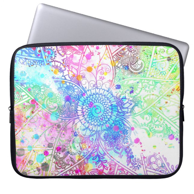 Niedliche Blume handgezeichnetes Design Aquarellfa Laptopschutzhülle (Vorderseite)
