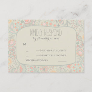 Niedliche Blume Hochzeiten von RSVP-Karten RSVP Karte