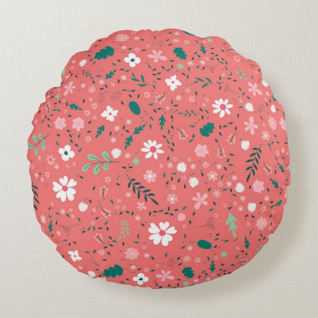Niedliche Blume im Herbst Illustration Blumenmuste Rundes Kissen (Vorderseite)