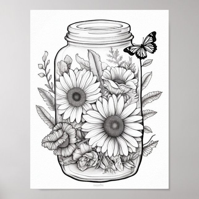 Niedliche Blume in JAR-Farbgebung Poster (Vorne)