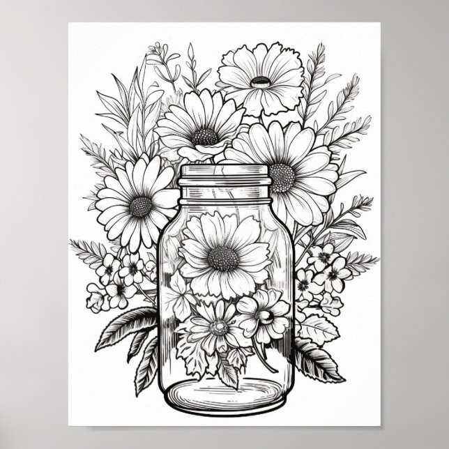 Niedliche Blume in JAR-Farbgebung Poster (Vorne)