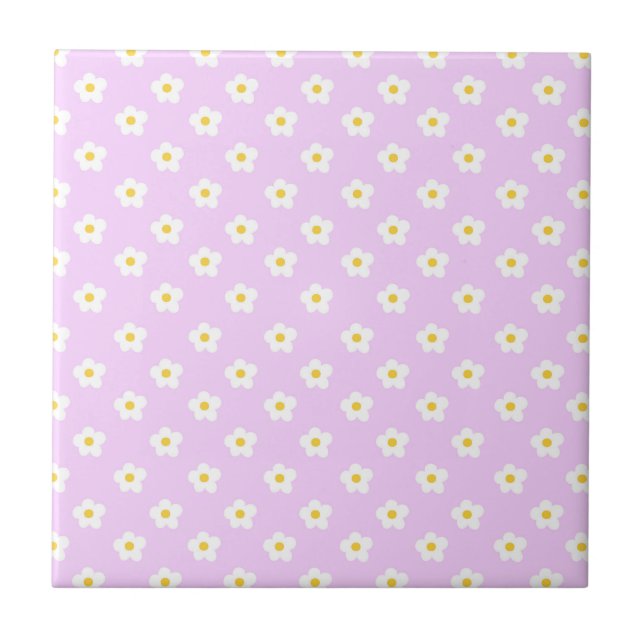 Niedliche Blume Keramik Tile Fliese (Vorderseite)