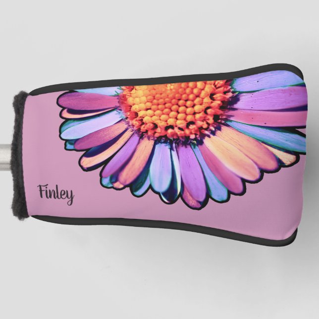 Niedliche Blume Lila Pink Blue Boho Daisy Bisexual Golf Headcover (Vorderseite)
