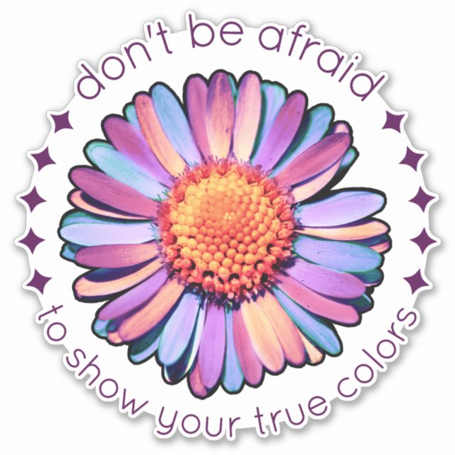 Niedliche Blume Lila Pink Blue Daisy Womens Bisexu Aufkleber (Vorderseite)