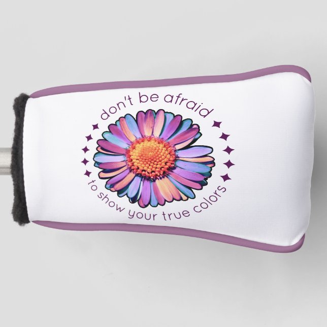 Niedliche Blume Lila Pink Blue Daisy Womens Bisexu Golf Headcover (Vorderseite)
