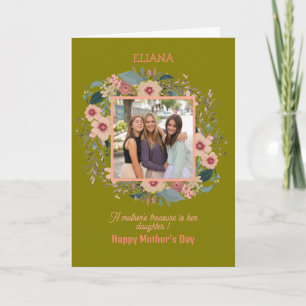 Niedliche Blume Mama Tochter Zitat Muttertag Foto Karte