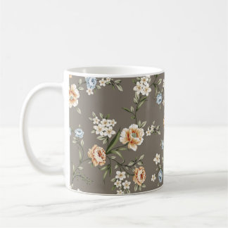 niedliche Blume mit Blätter auf grauem Hintergrund Kaffeetasse