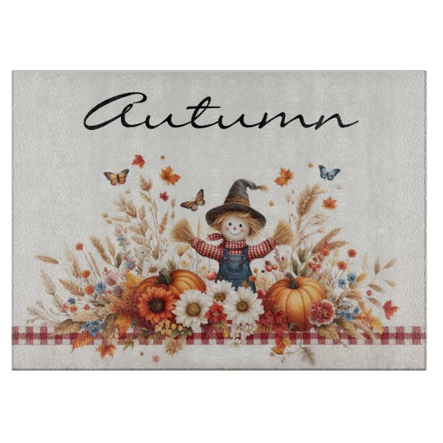 Niedliche Blume mit Schmetterlingen und Herbst Schneidebrett (Vorderseite)