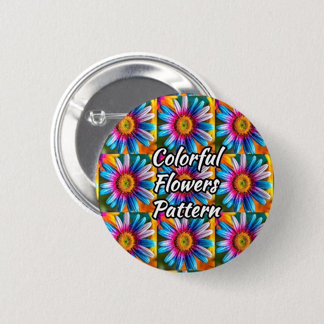 Niedliche Blume Muster Button (Vorne & Hinten)