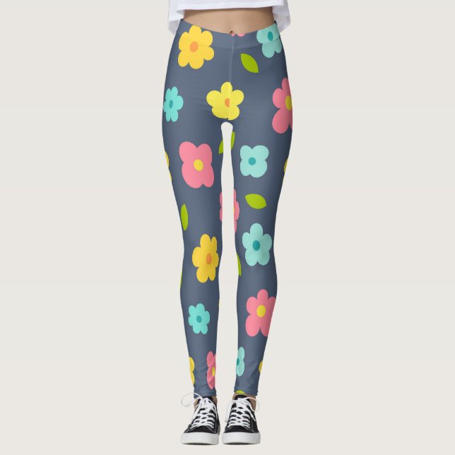 Niedliche Blume Muster Leggings (Vorderseite)