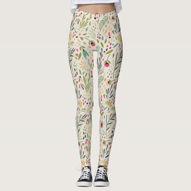 Niedliche Blume Muster Leggings (Vorderseite)