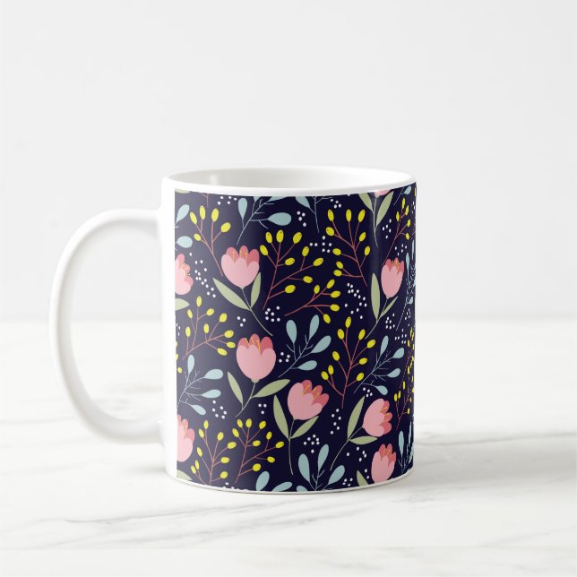 Niedliche Blume nahtlos Kaffeetasse (Links)