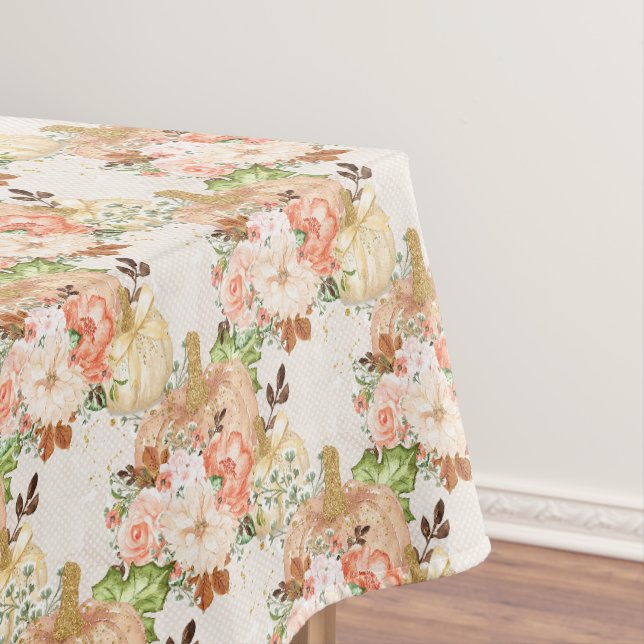 Niedliche Blume Pumpkin Herbst Thema Kinderdusche  Tischdecke (Beispiel)
