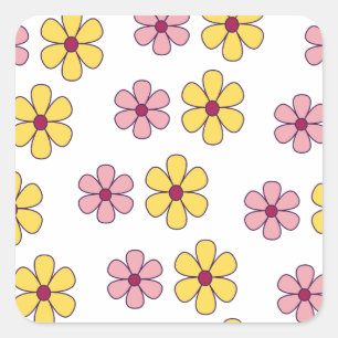 Niedliche Blume Quadratischer Aufkleber