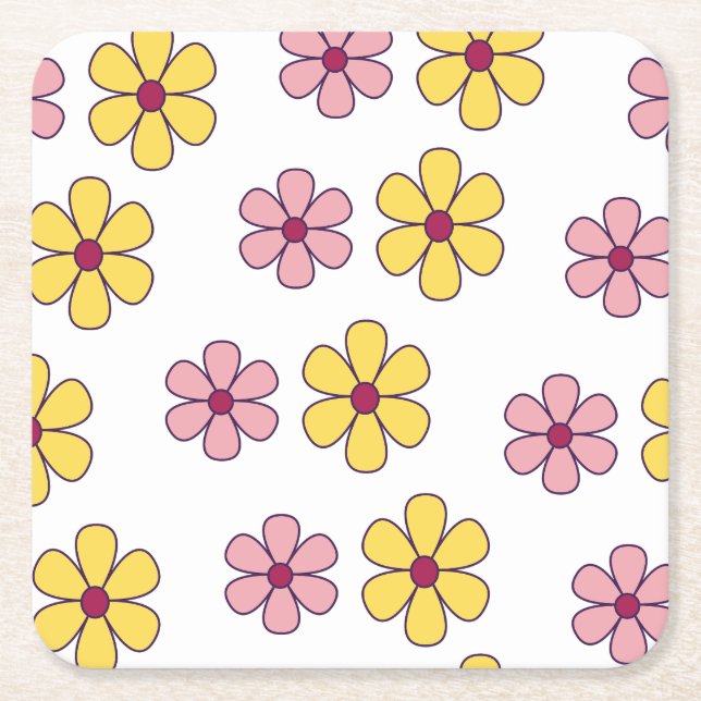 Niedliche Blume Rechteckiger Pappuntersetzer (Vorderseite)