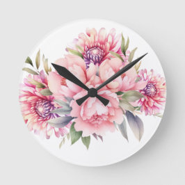 Niedliche Blume Runde Wanduhr