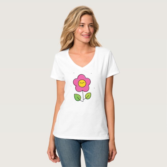 Niedliche Blume T-Shirt (Vorderseite Vollansicht)