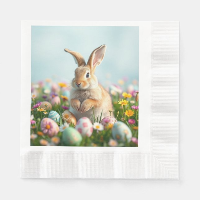 Niedliche Blume und Party zu Ostern Serviette (Vorderseite)