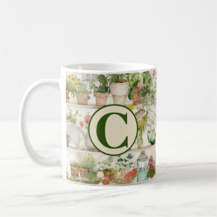 Niedliche Blume Vase Garden Pflanze Aquarellfarben Kaffeetasse
