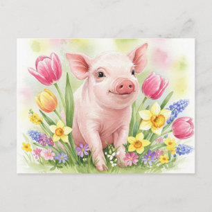 Niedliche Blume von Jungtieren im Wasserbereich Po Postkarte