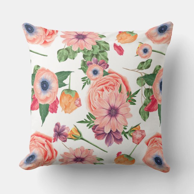 Niedliche Blume von Pastel Tones Kissen (Vorderseite)