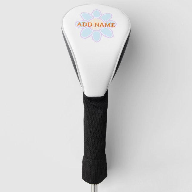 Niedliche Blume Zeichnend benutzerdefinierter Text Golf Headcover (Vorderseite)