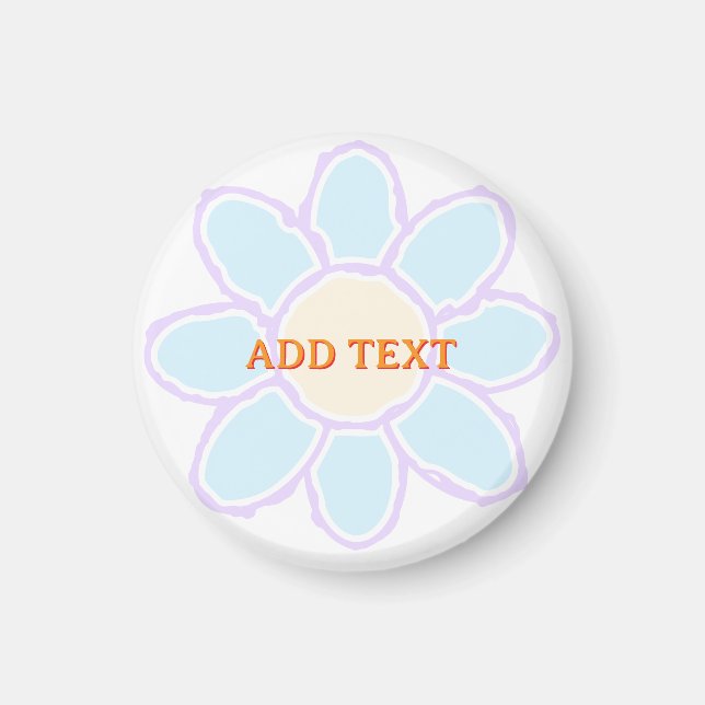 Niedliche Blume Zeichnend benutzerdefinierter Text Magnet (Vorne)