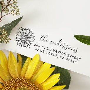 Niedliche Blumen-kundenspezifischer Familienname Gummistempel