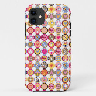 niedliche Blumen, Vögel, Herzmuster iPhone 11 Hülle
