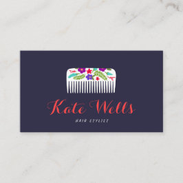 Niedliche Blumenbombe HairStylist Comb Hair Salon Visitenkarte