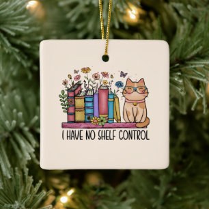 Niedliche Blumenbücher und Katzen Keramikornament