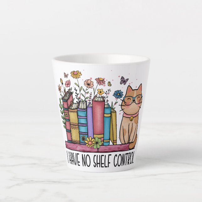 Niedliche Blumenbücher und Katzen Milchtasse (Vorderseite)