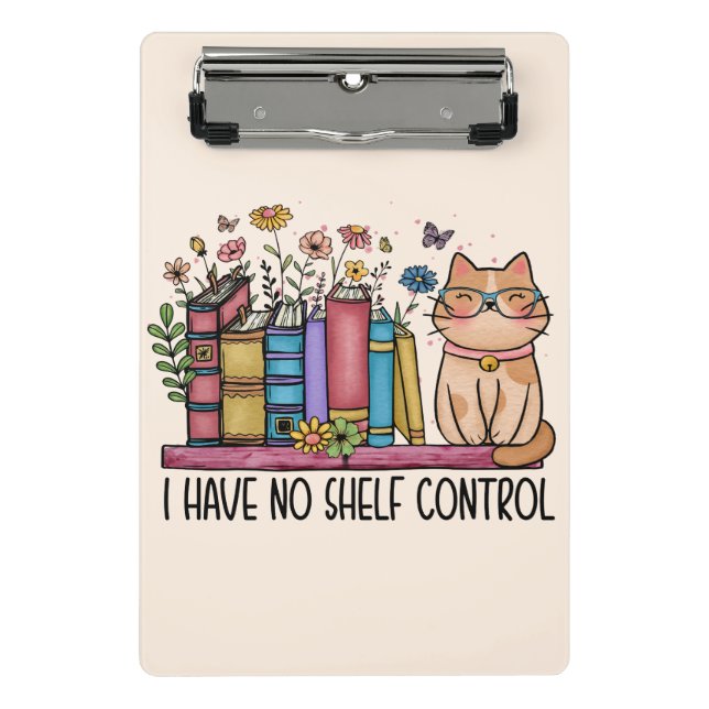 Niedliche Blumenbücher und Katzen Mini Klemmbrett (Vorderseite)