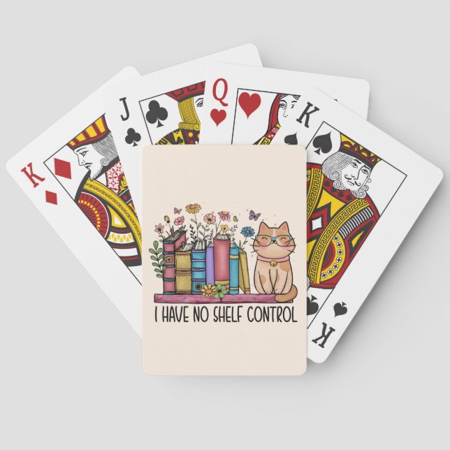 Niedliche Blumenbücher und Katzen Spielkarten (Rückseite)