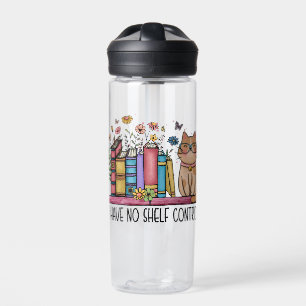 Niedliche Blumenbücher und Katzen Trinkflasche