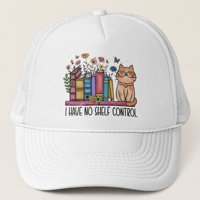 Niedliche Blumenbücher und Katzen Truckerkappe (Vorderseite)